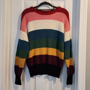 Colorblock Rainbow Stripped Sweater